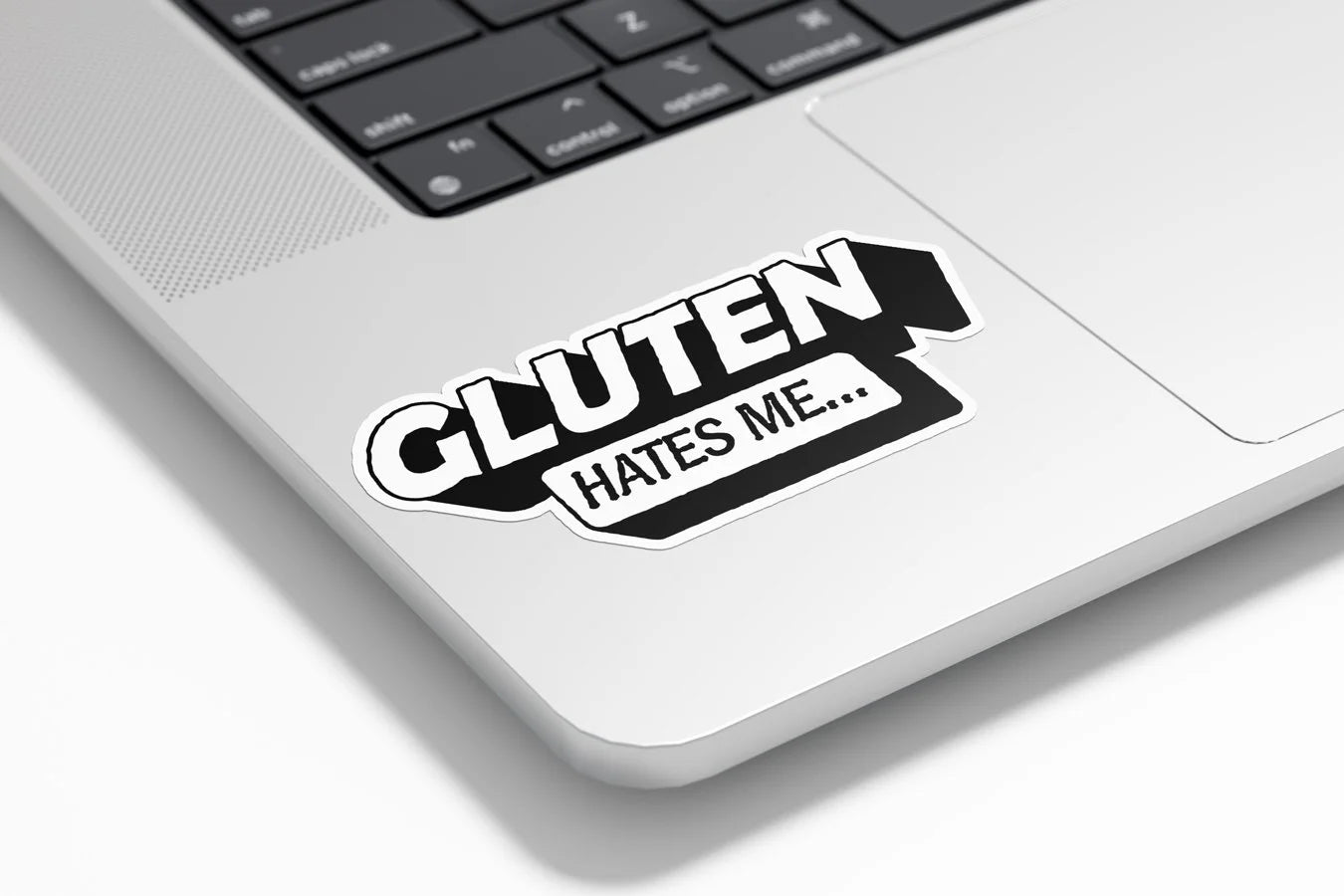 Sticker vinyle "Gluten Hates Me" - Autocollant humoristique pour intolérants au gluten | Résistant eau & UV