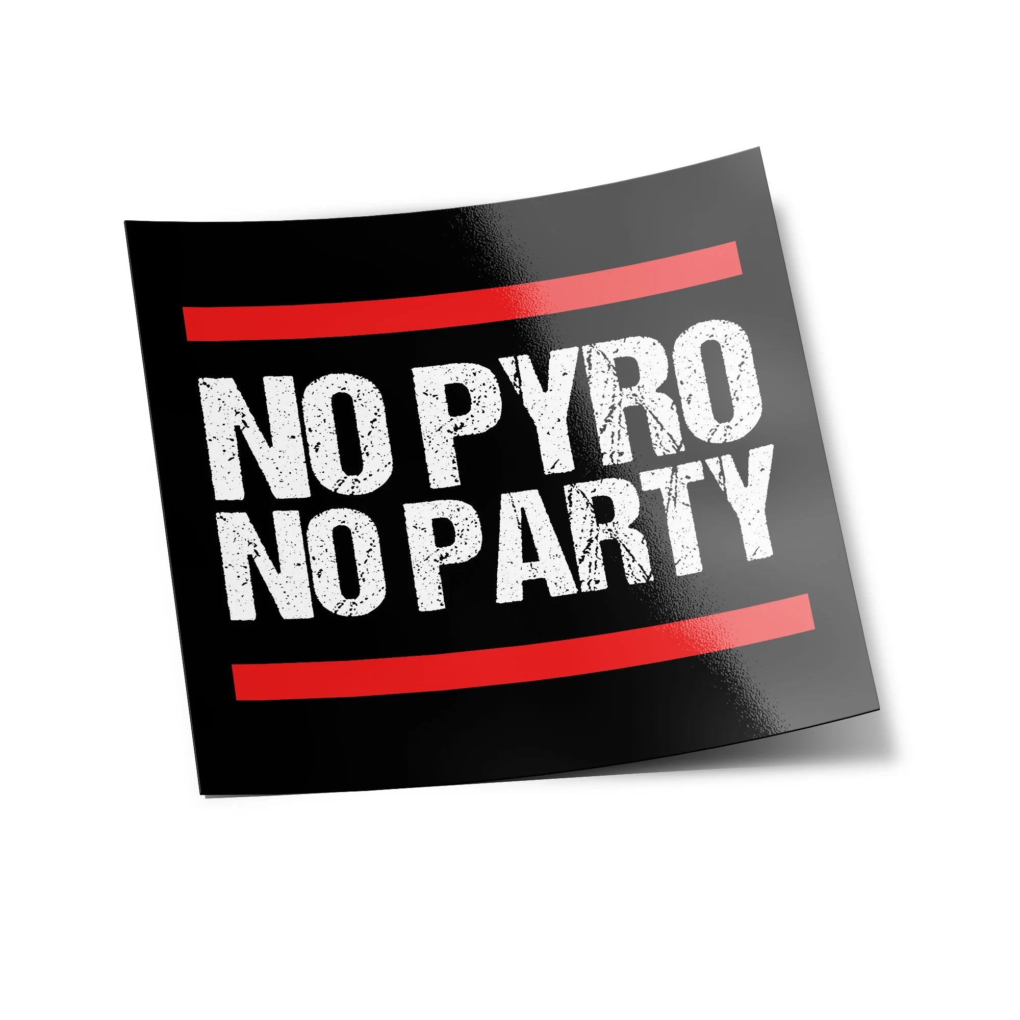 Autocollant Vinyle "No Pyro No Party" - Résistant à l'eau et aux UV, Supporters Ultras de Football