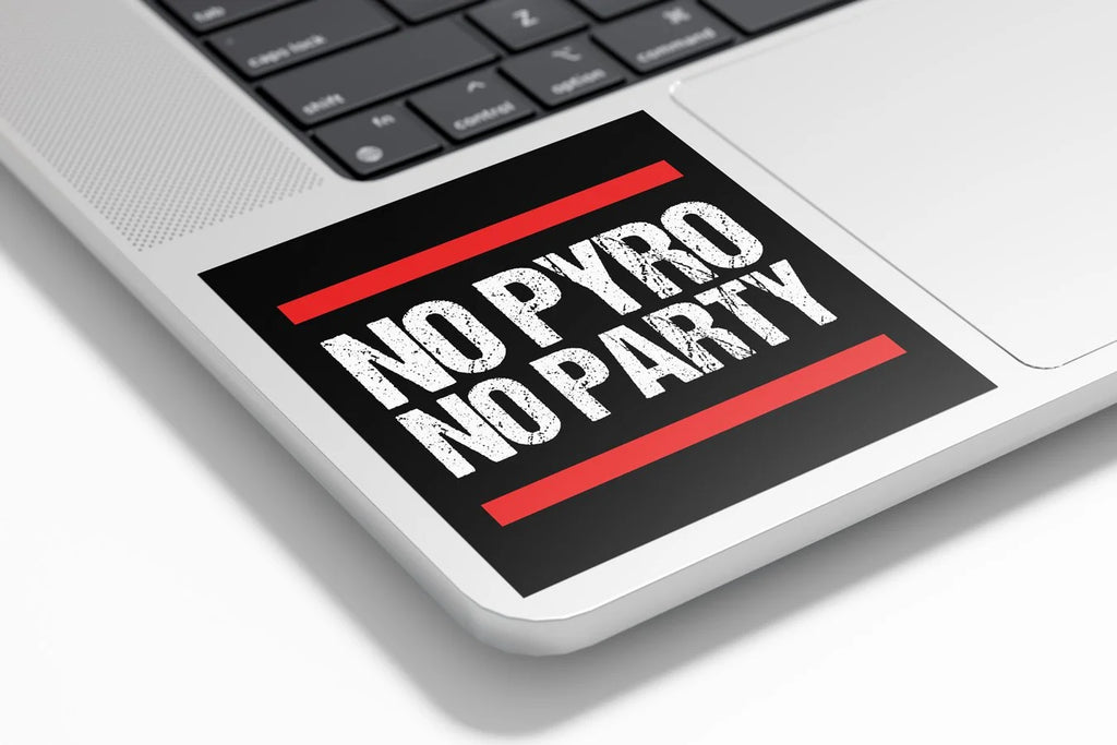 Autocollant Vinyle "No Pyro No Party" - Résistant à l'eau et aux UV, Supporters Ultras de Football