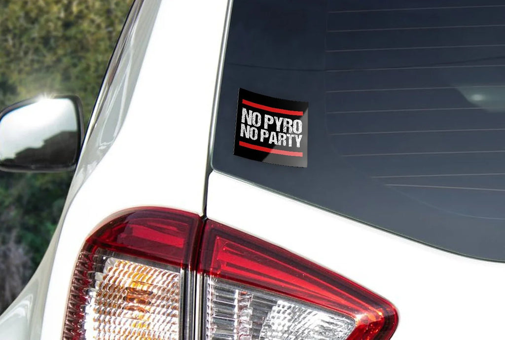 Autocollant Vinyle "No Pyro No Party" - Résistant à l'eau et aux UV, Supporters Ultras de Football