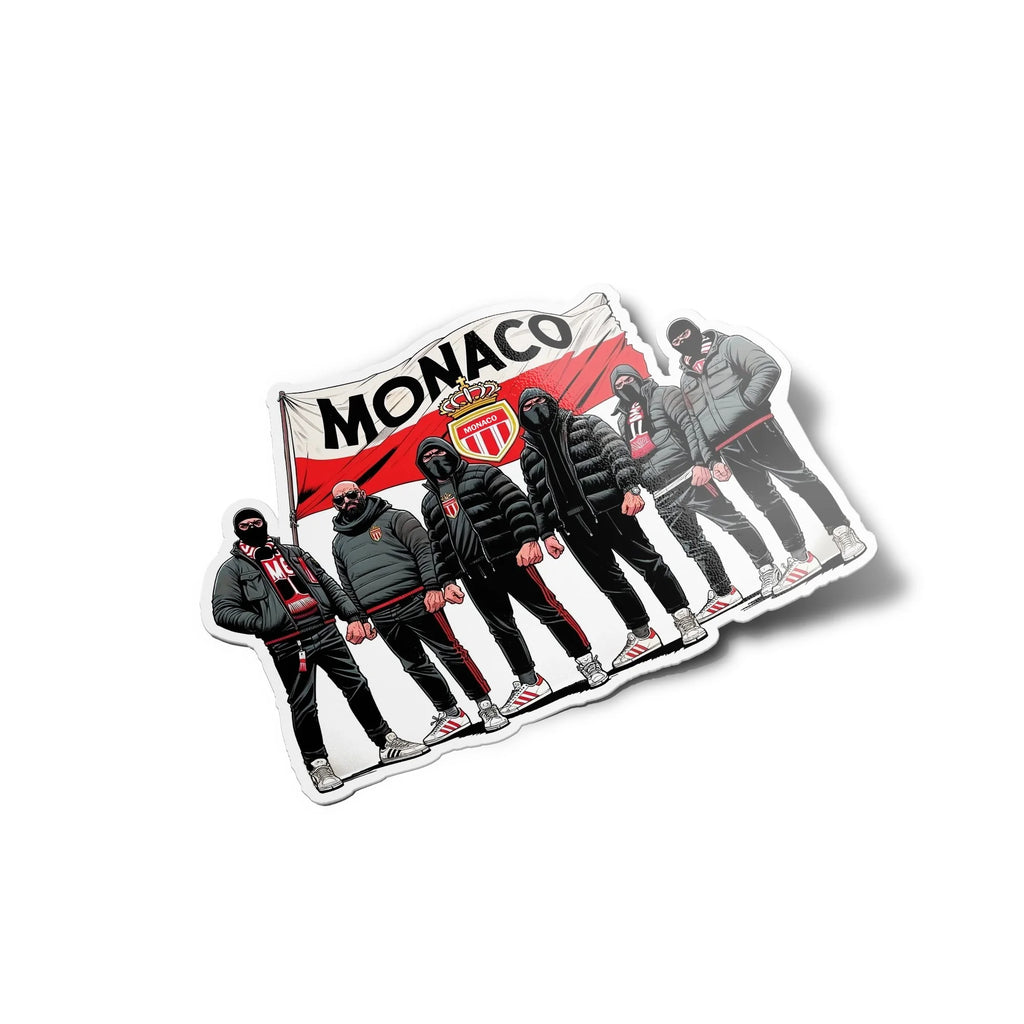Sticker Vinyle Ultras AS Monaco - Étanche et Résistant aux UV - Découpe à la Forme - Supporters