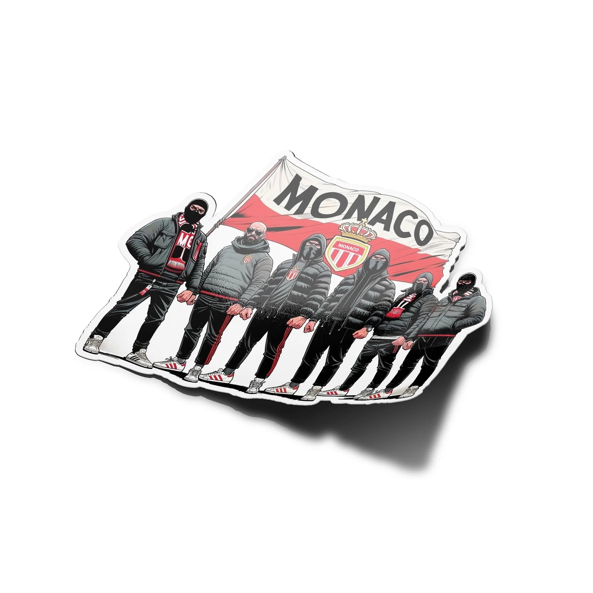 Sticker Vinyle Ultras AS Monaco - Étanche et Résistant aux UV - Découpe à la Forme - Supporters