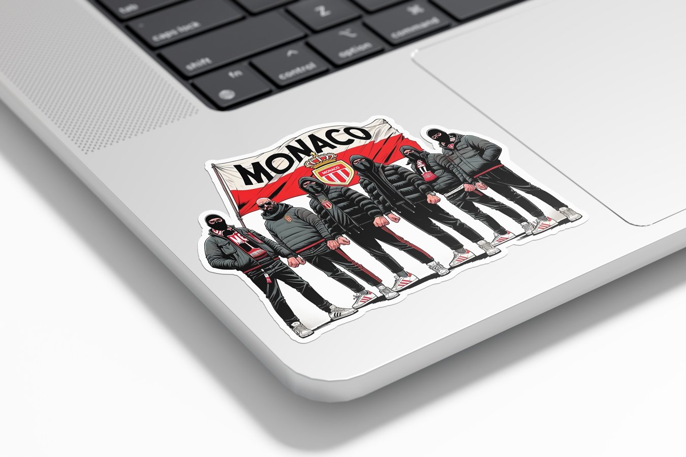 Sticker Vinyle Ultras AS Monaco - Étanche et Résistant aux UV - Découpe à la Forme - Supporters