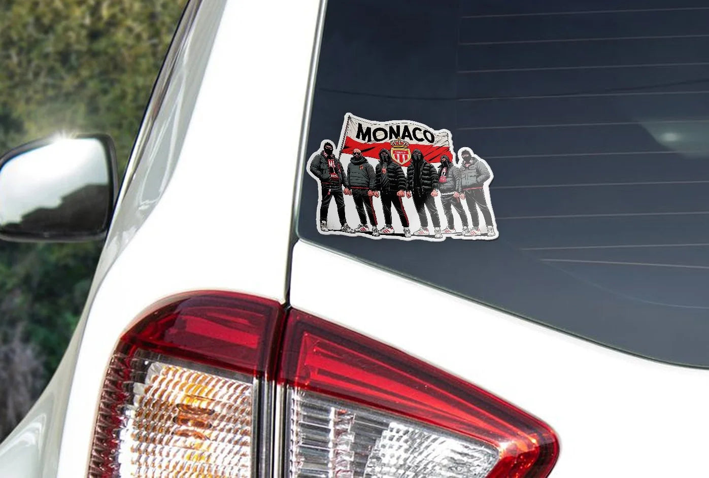 Sticker Vinyle Ultras AS Monaco - Étanche et Résistant aux UV - Découpe à la Forme - Supporters