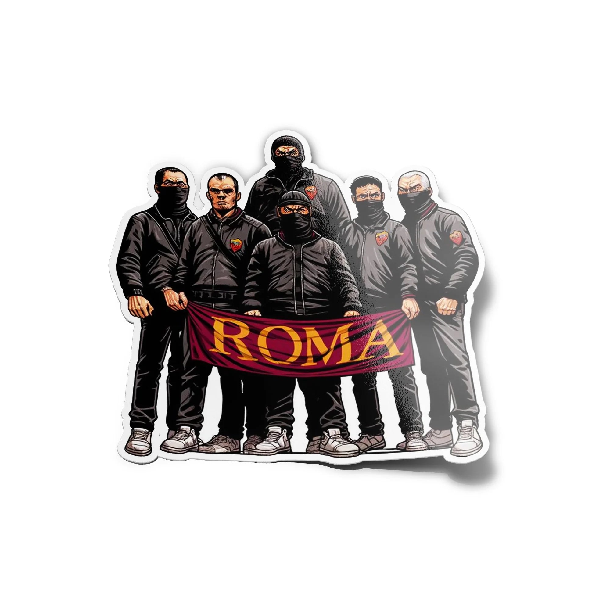 Sticker Vinyle Ultras AS Roma - Supporters Hooligans Résistant à l'Eau et aux UV