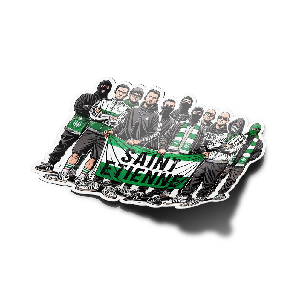 Sticker Vinyle Supporters Ultras AS Saint-Etienne - Fans Football Green , Kop Nord Sud