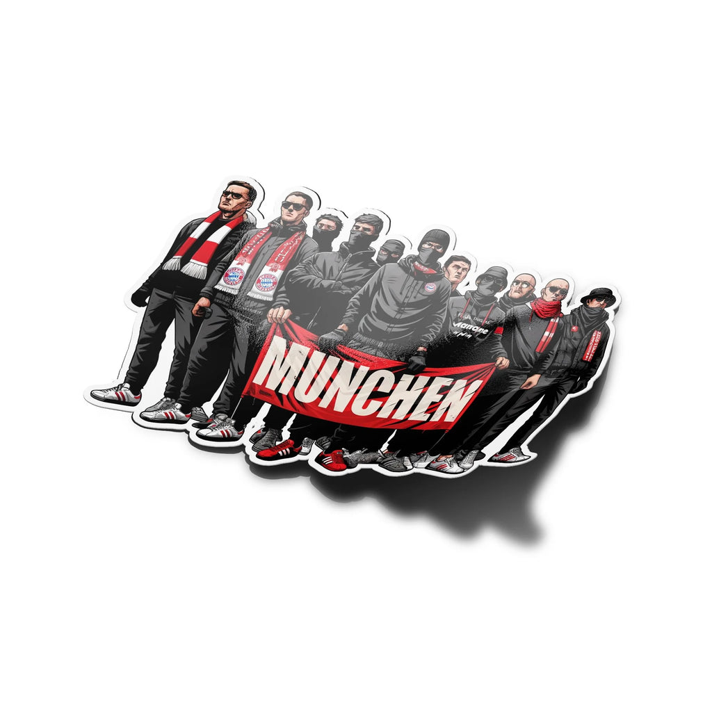 Sticker Vinyle Supporters Ultras Hooligans Munich - Autocollant Résistant Eau et UV - Découpé à la Forme