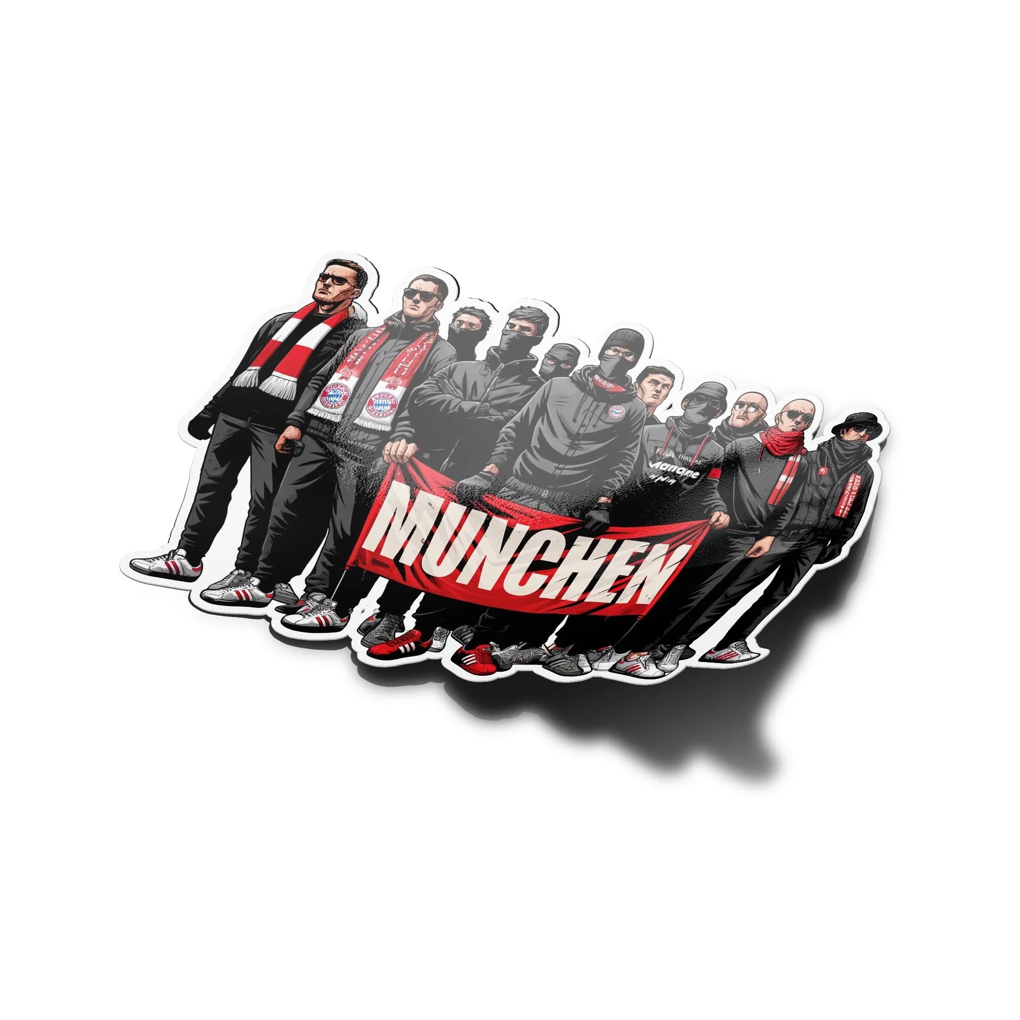 Sticker Vinyle Supporters Ultras Hooligans Munich - Autocollant Résistant Eau et UV - Découpé à la Forme