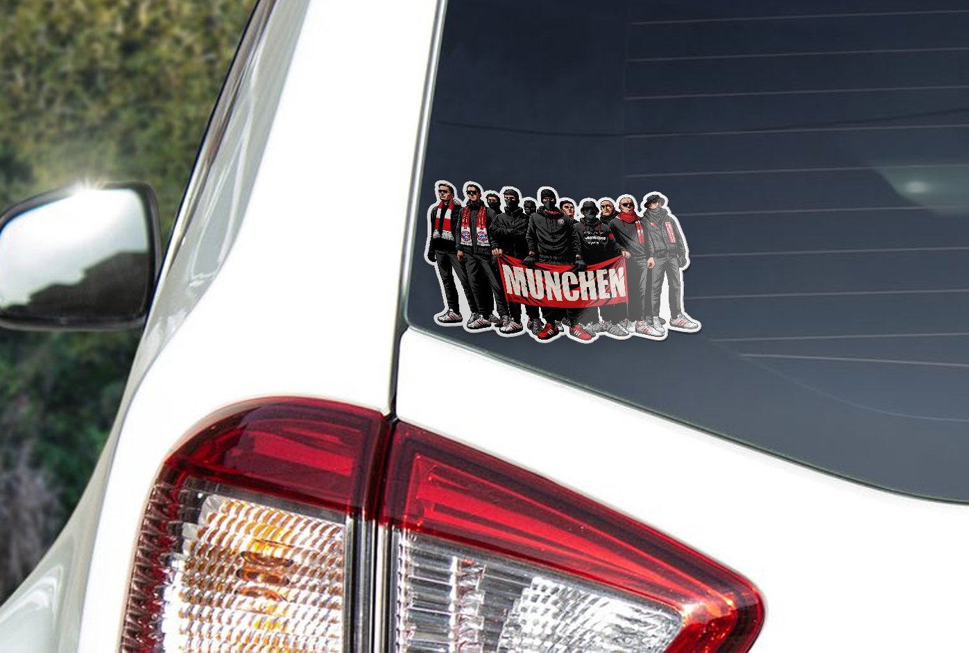 Sticker Vinyle Supporters Ultras Hooligans Munich - Autocollant Résistant Eau et UV - Découpé à la Forme