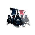 Sticker Vinyle PARIS FANS - Supporters Ultras PSG avec Drapeau France et Tour Eiffel - Résistant Eau & UV