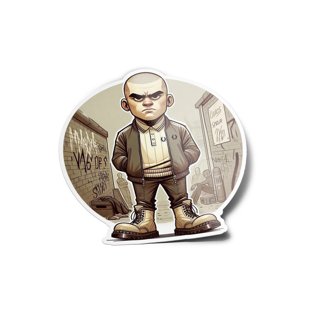 Sticker Skinhead 'Guardian de la Rue' - Autocollant Vinyle Premium Étanche & UV