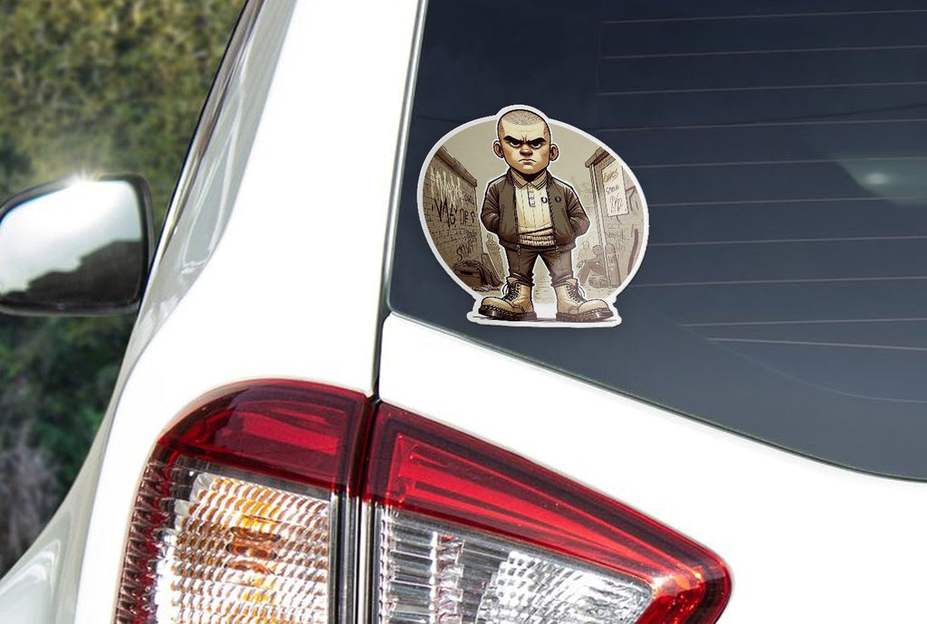 Sticker Skinhead 'Guardian de la Rue' - Autocollant Vinyle Premium Étanche & UV