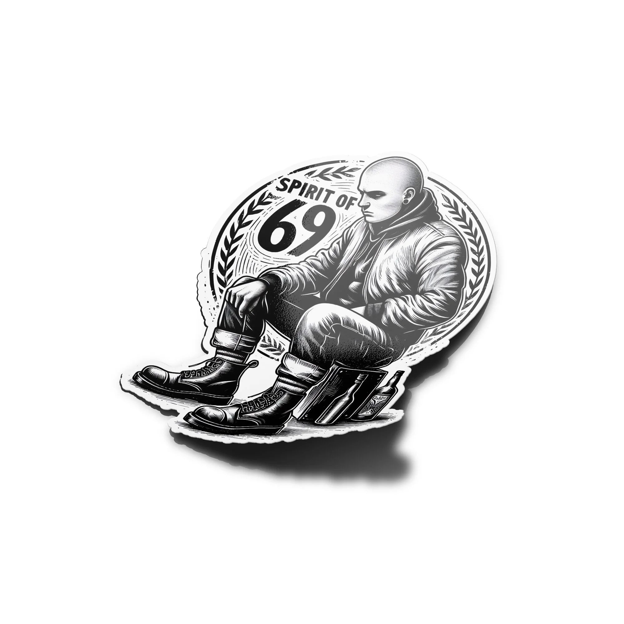 Sticker 'Spirit of 69' - Skinhead Sharp, Anti-Racisme, Trojan Ska Soul culture Résistant Assis