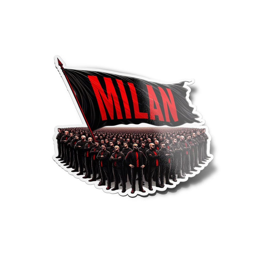 Sticker Ultras Milan AC Drapeau Supporters Fans - Vinyle Résistant et Durable