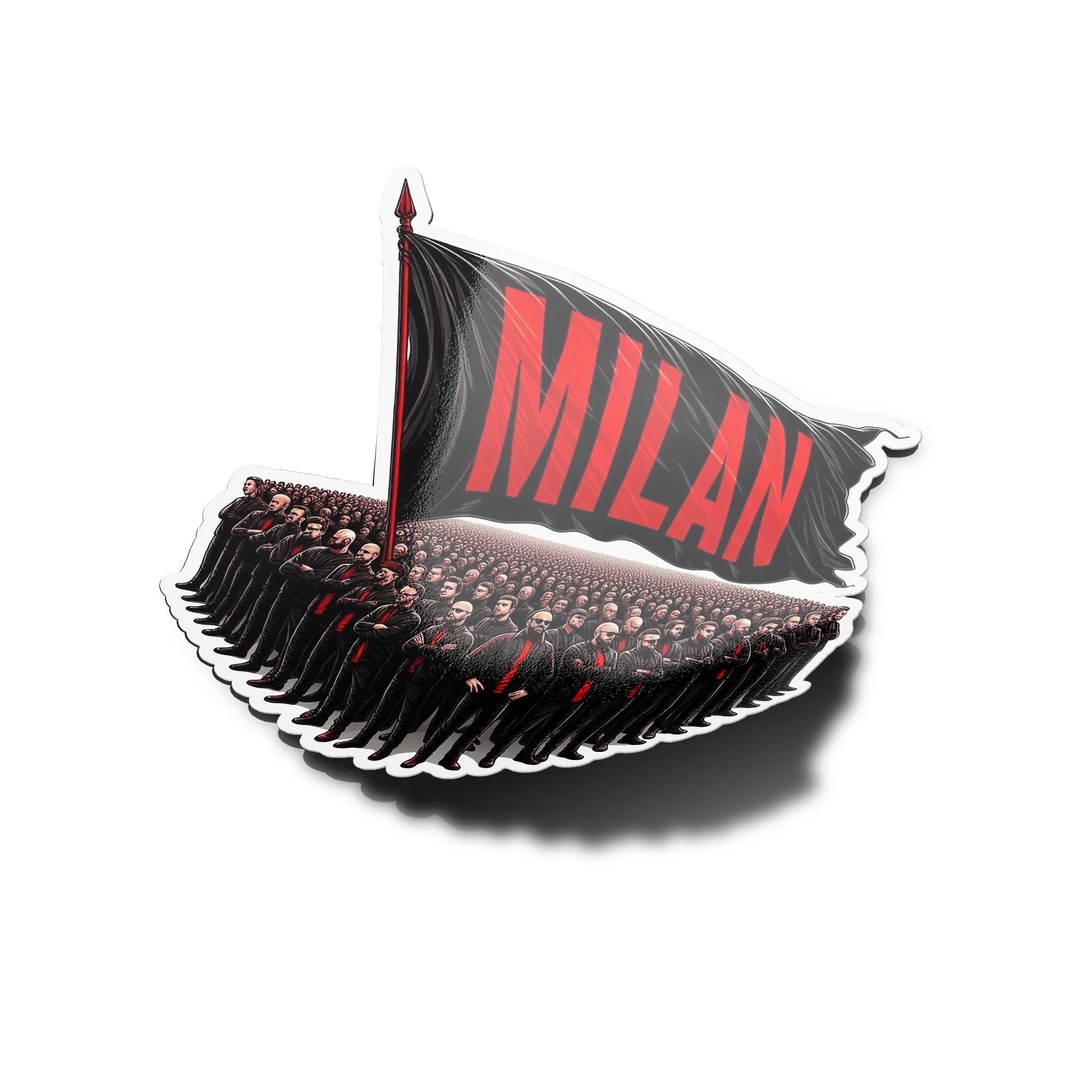 Sticker Ultras Milan AC Drapeau Supporters Fans - Vinyle Résistant et Durable