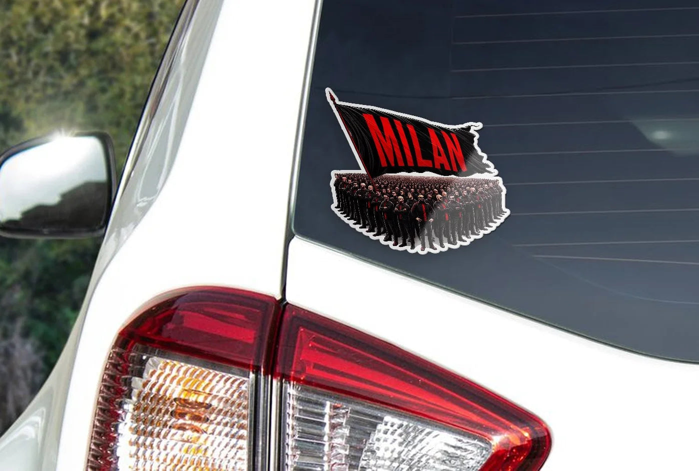 Sticker Ultras Milan AC Drapeau Supporters Fans - Vinyle Résistant et Durable