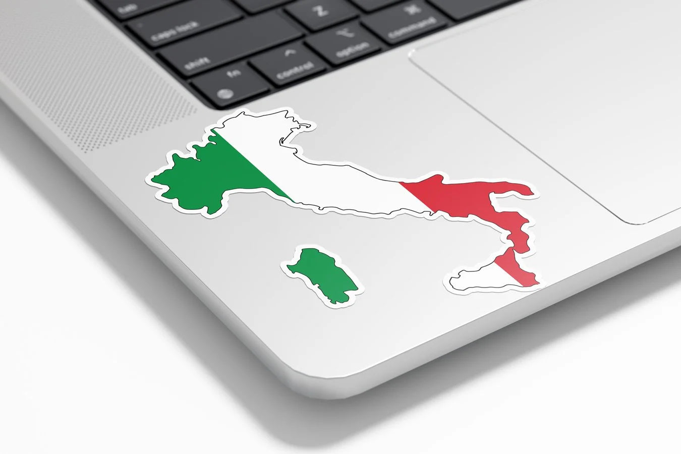 Sticker vinyle carte d'Italie | Autocollant drapeau italien vert blanc rouge | Résistant eau et UV