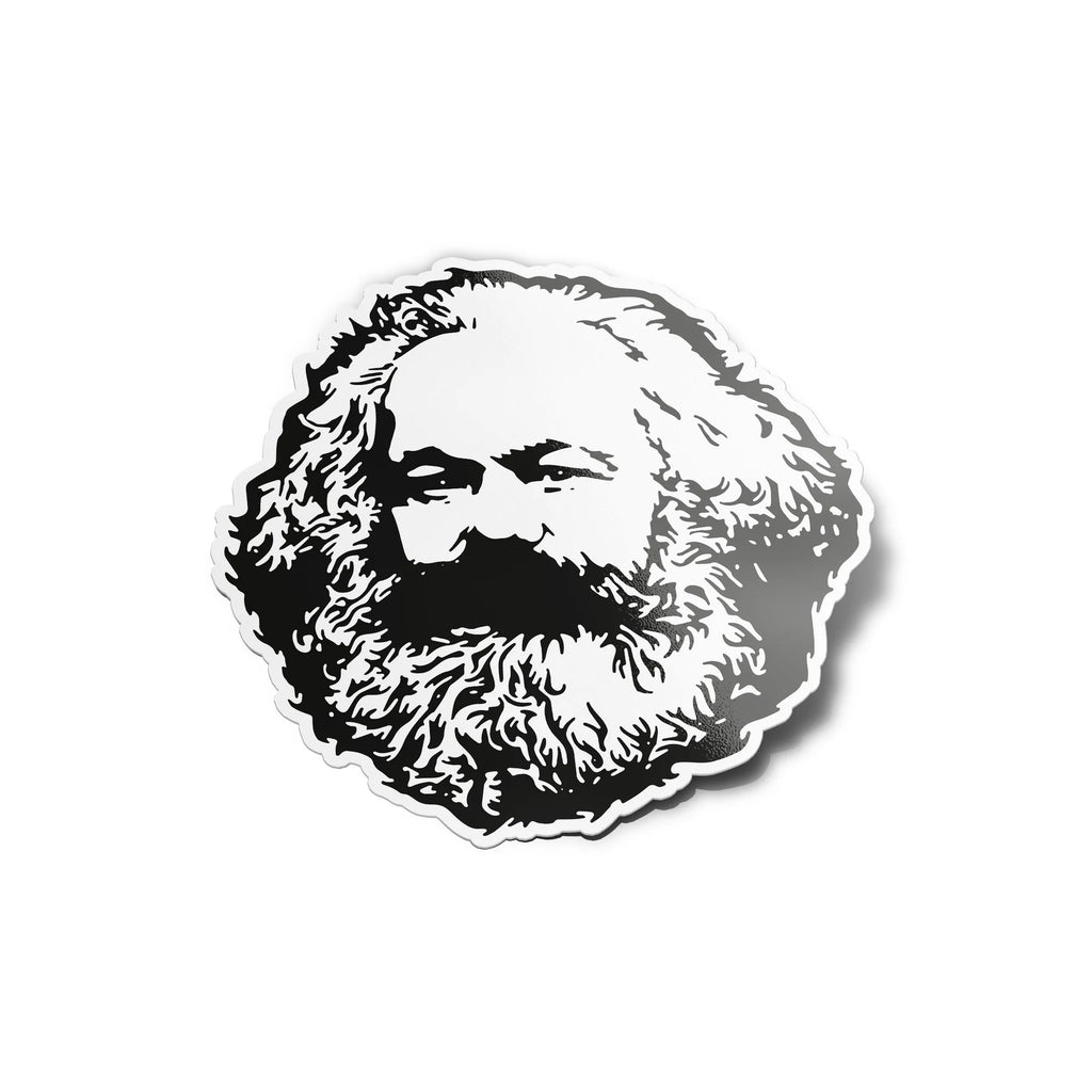 Sticker Vinyle Karl Marx : Autocollant Socialiste et Anti-Capitaliste Résistant UV et Eau