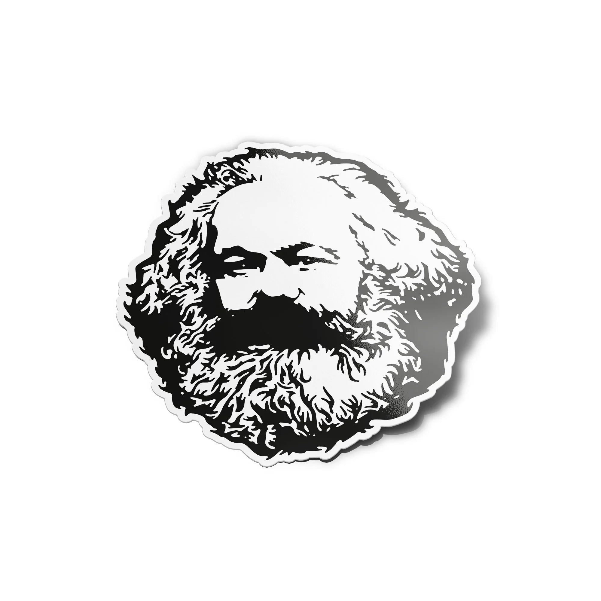 Sticker Vinyle Karl Marx : Autocollant Socialiste et Anti-Capitaliste Résistant UV et Eau
