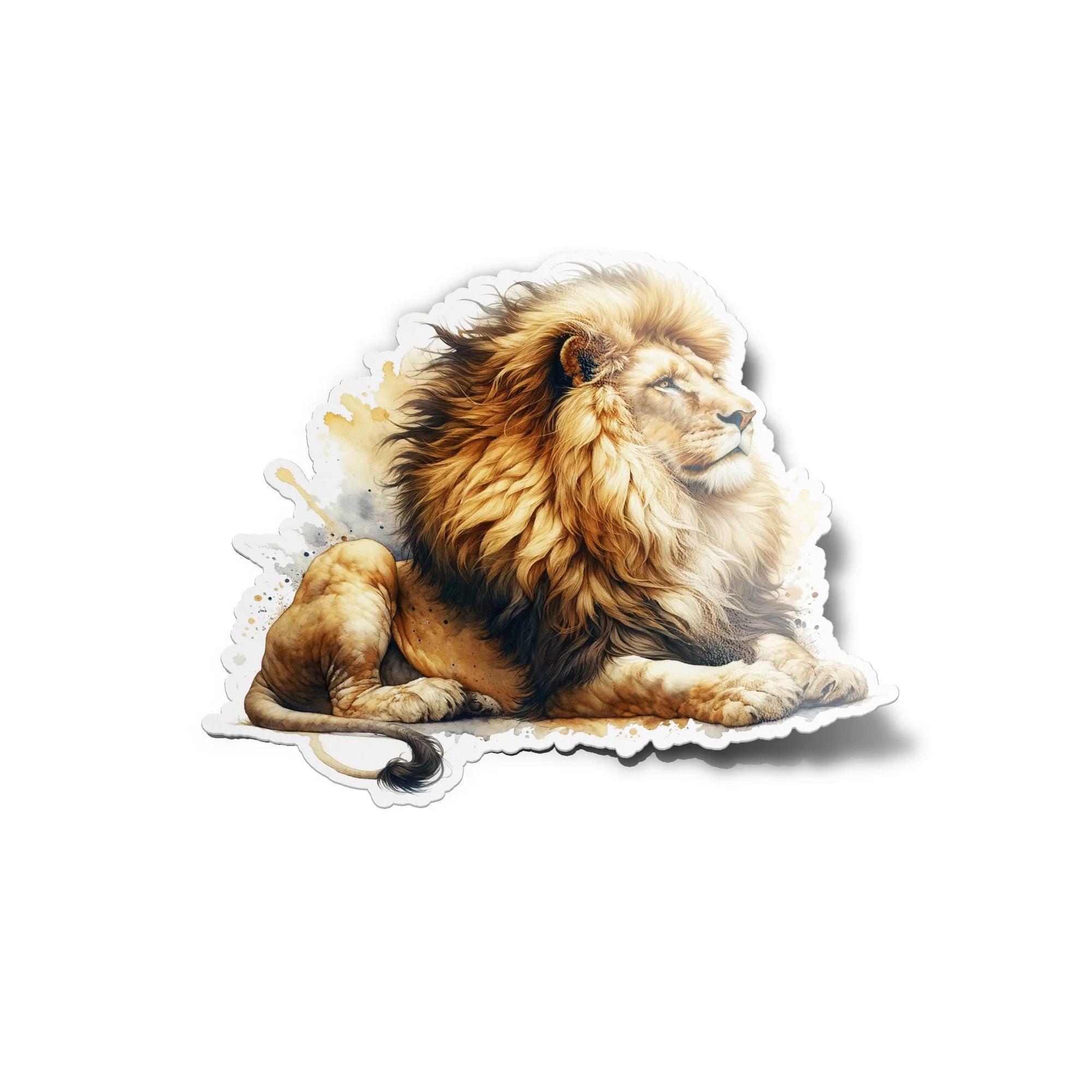 Sticker Vinyle Lion Majestueux - Résistant Eau et UV, Découpe à la Forme - Autocollant de Qualité