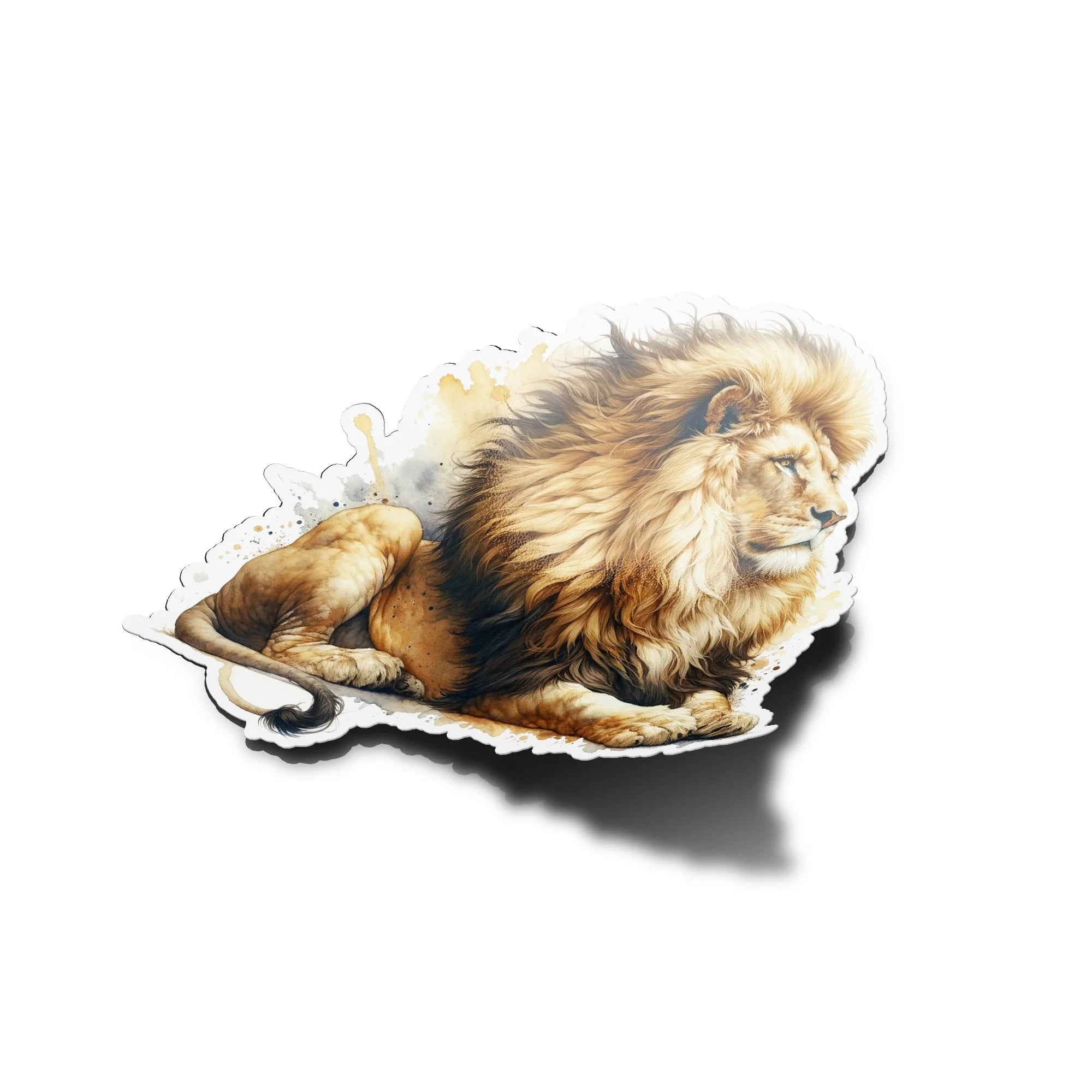 Sticker Vinyle Lion Majestueux - Résistant Eau et UV, Découpe à la Forme - Autocollant de Qualité