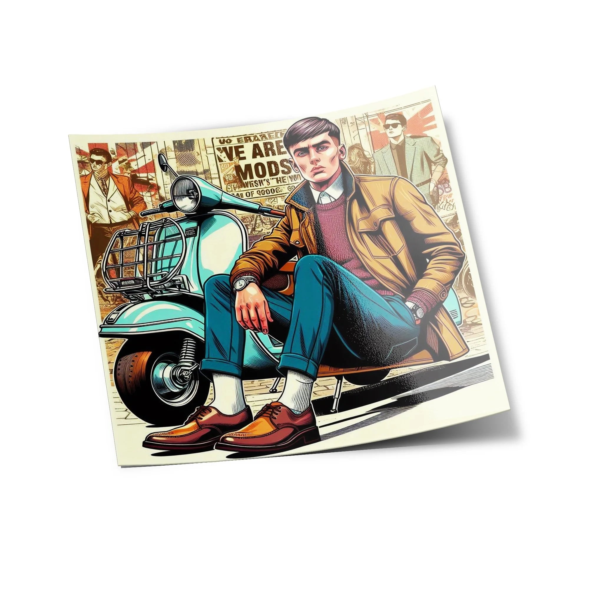 Sticker Vinyle Édition Mods & Vespa -Culture Anglo-Italienne, Résistant eau & UV