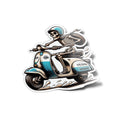 AUTOCOLLANTS STICKERS Skeleton Vespa Playful Riding Scooter Vintage Italian Scootering Old-School Decal Motorcycle GTS 1