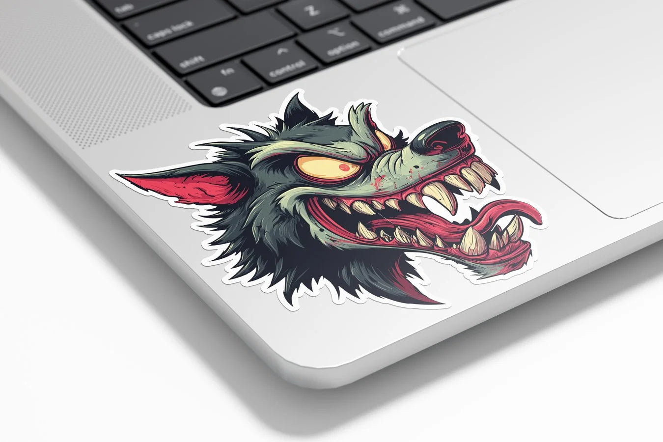 Sticker Vinyle Loup Enragé Cartoon Résistant Eau & UV