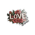 Sticker Vinyle LOVE avec Roses Vintage – Autocollant Illustration Fleurs – Résistant Eau et UV