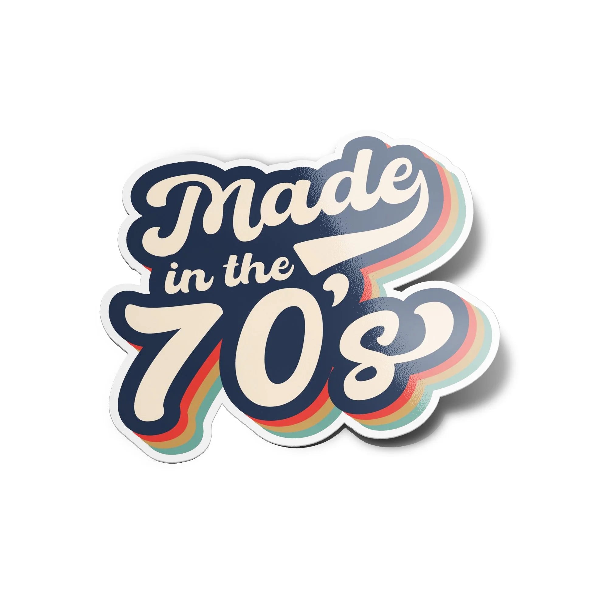 Sticker Vinyle "Made in the 70's" - Autocollant Rétro Années 70 - Découpe Personnalisée, Résistant Eau & UV