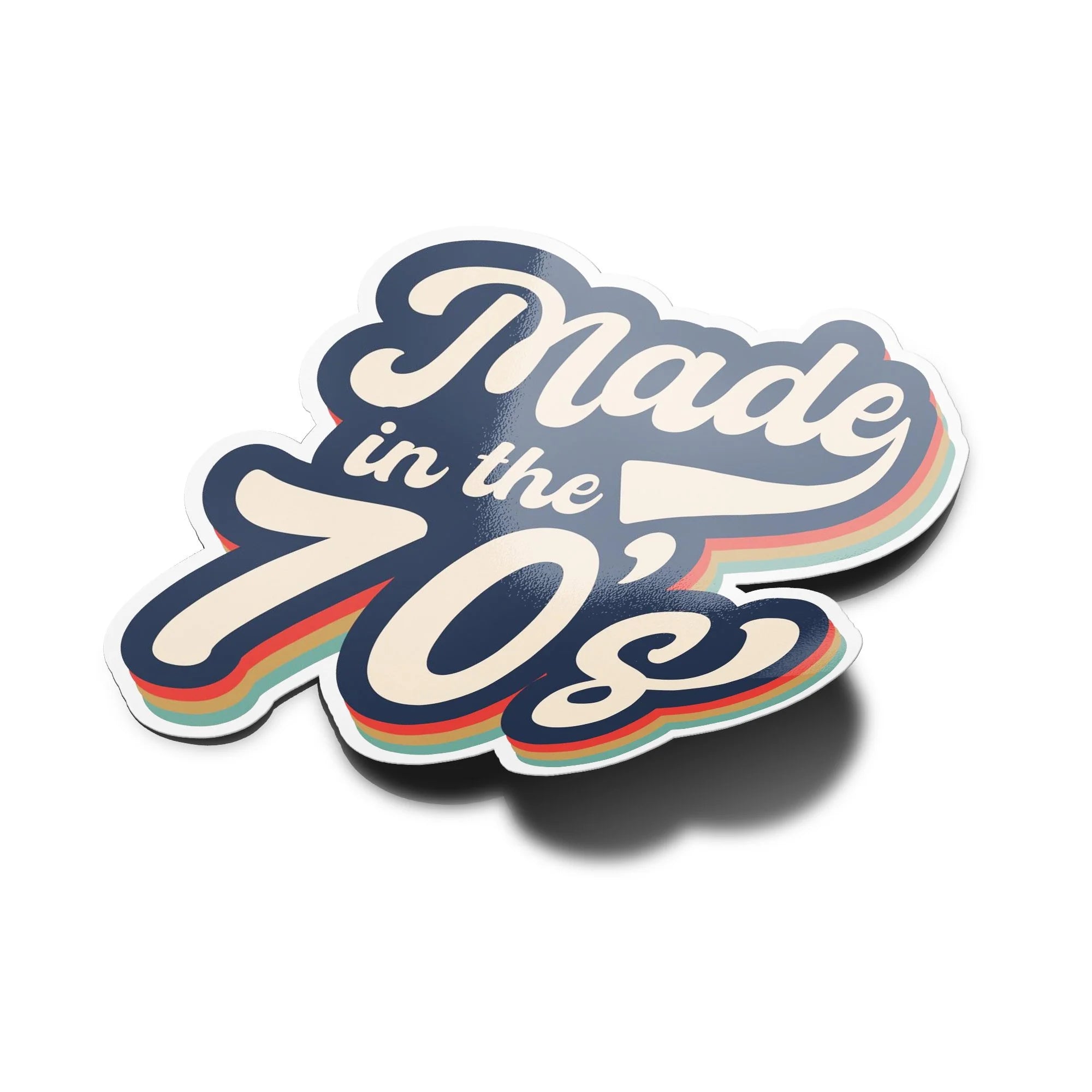 Sticker Vinyle "Made in the 70's" - Autocollant Rétro Années 70 - Découpe Personnalisée, Résistant Eau & UV