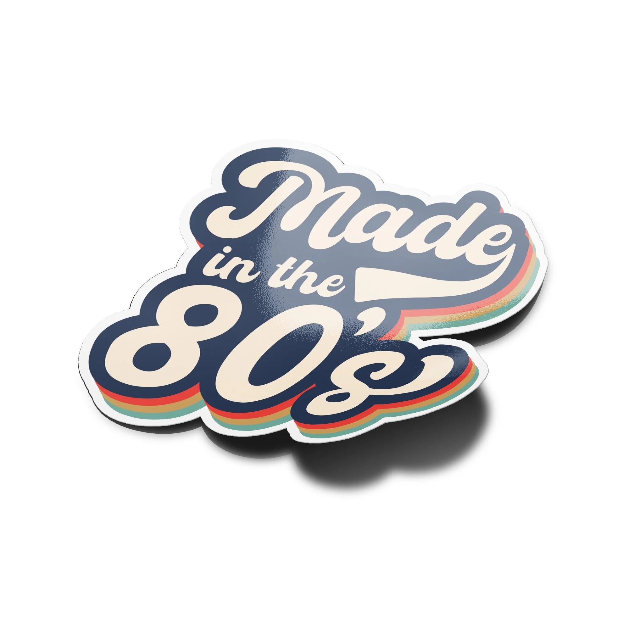 Sticker Vinyle "Made in the 80's" - Autocollant Rétro Années 80 - Découpe Personnalisée, Résistant Eau & UV