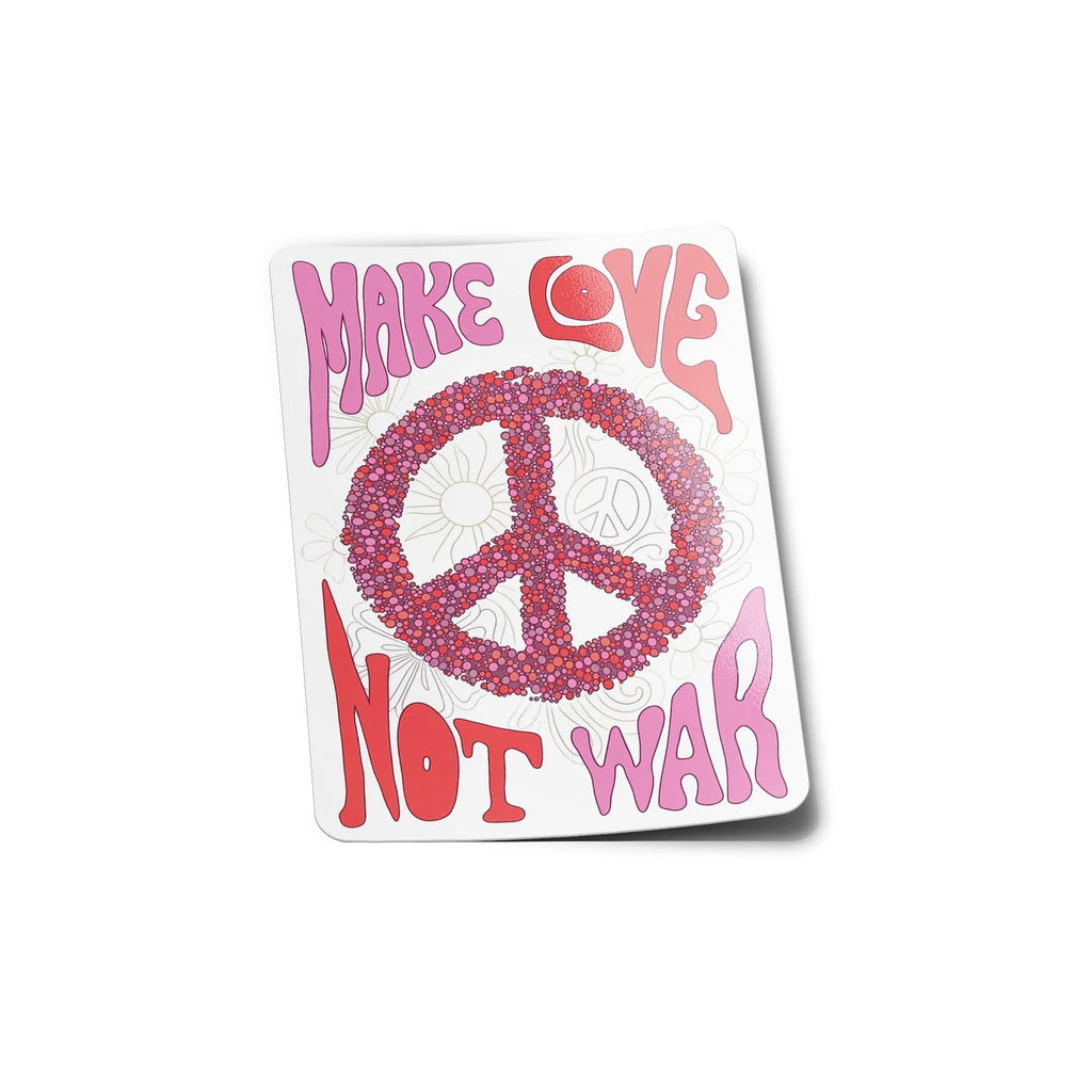 Sticker Vinyle "Make Love Not War" – Design Hippie & Paix