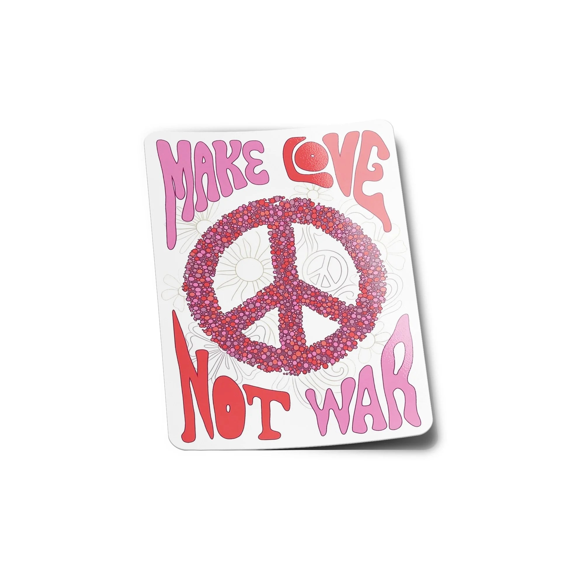 Sticker Vinyle "Make Love Not War" – Design Hippie & Paix