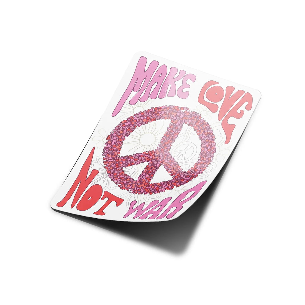 Sticker Vinyle "Make Love Not War" – Design Hippie & Paix