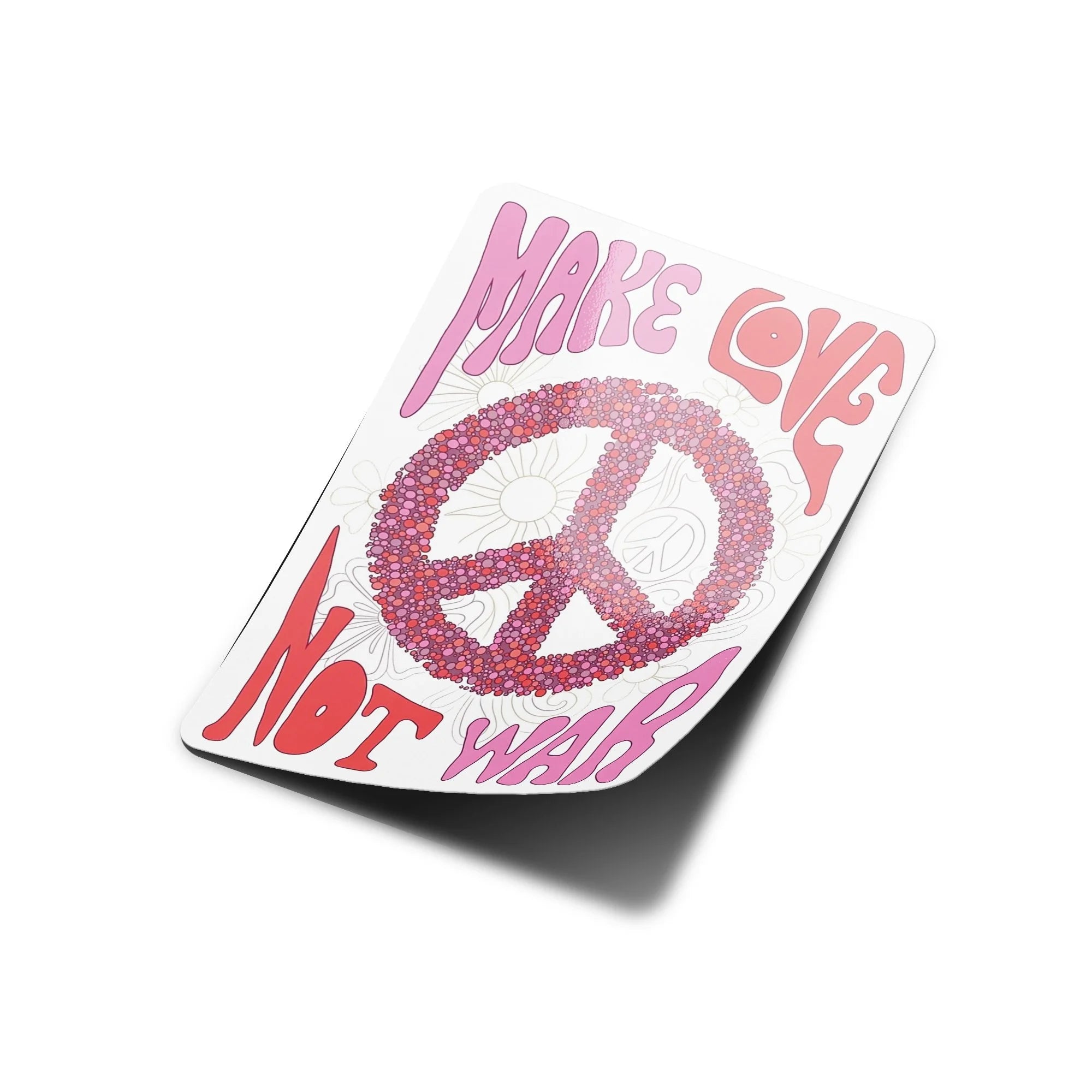 Sticker Vinyle "Make Love Not War" – Design Hippie & Paix