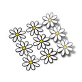 Lot de 10 Stickers Vinyle Marguerites Blanches Fleurs - Résistant à l'eau et aux UV - Découpé à la Forme