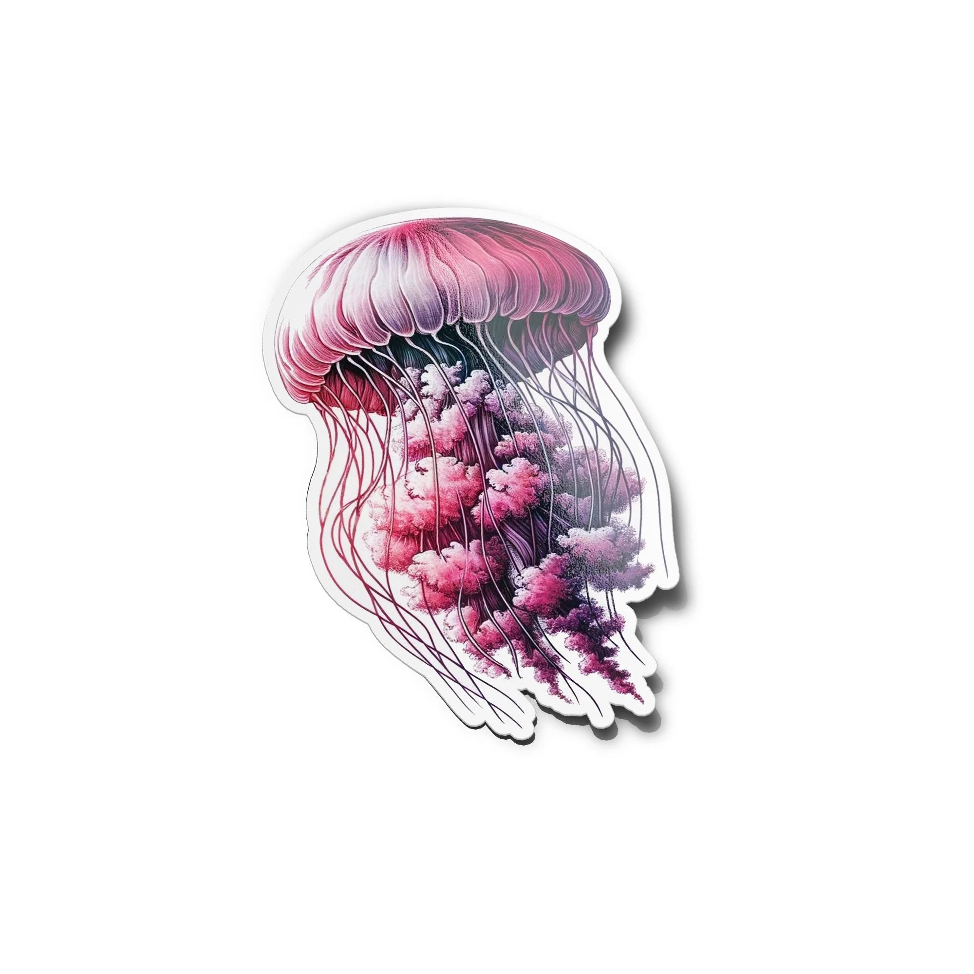 Sticker Méduse Enchantée - Vinyle Haute Résistance Eau et UV - Art Marin Décoratif