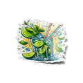 Sticker Mojito Cocktail Fun Menthe Citron & Glaçons - Vinyle Résistant et Durable