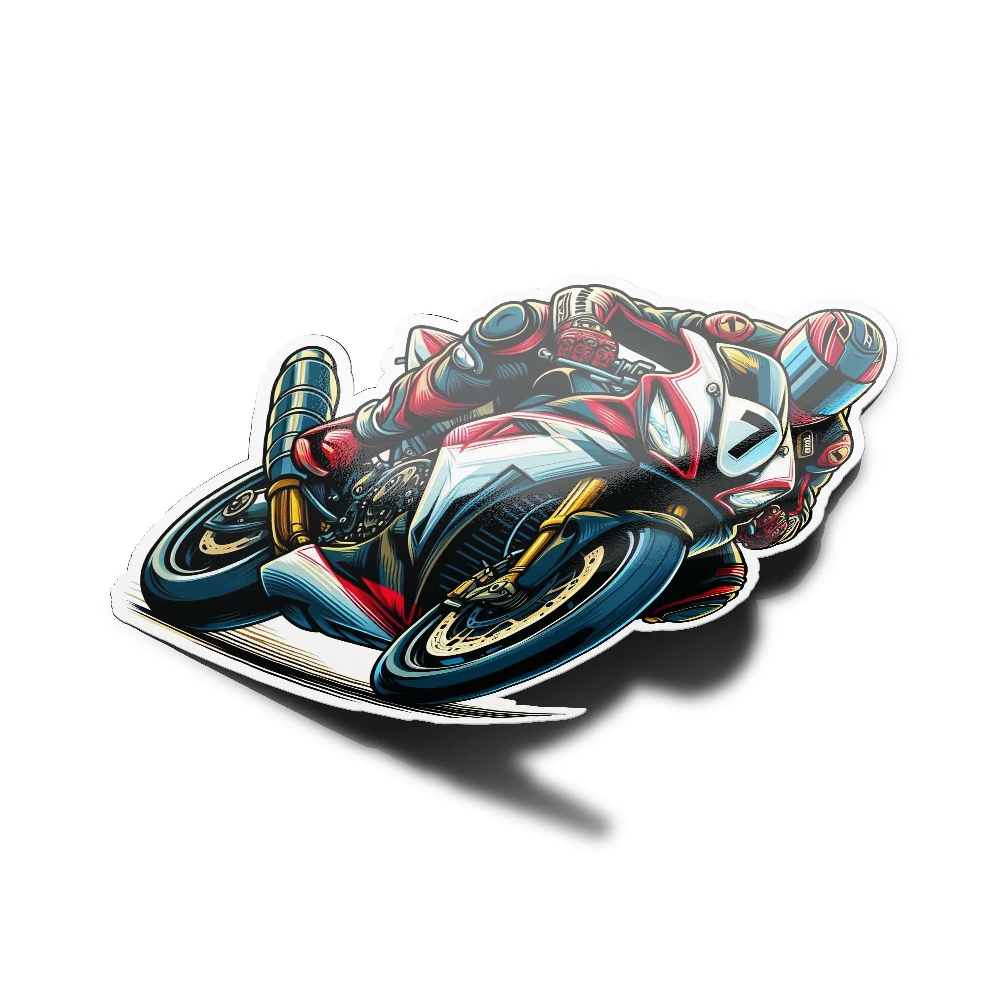 Sticker Vinyle – 'Moto GP Racing' Pilote sur Circuit Compétition – Résistant UV et Eau