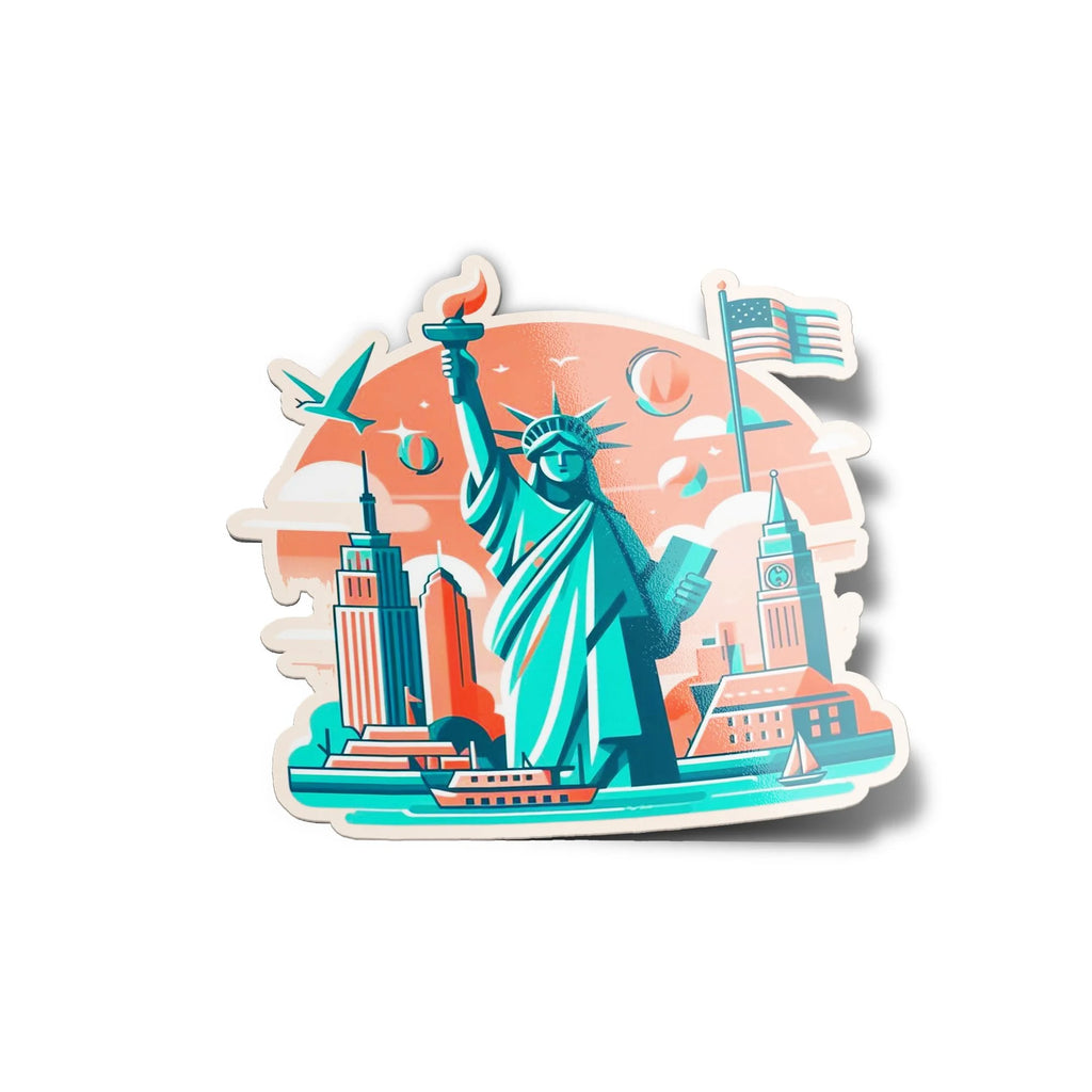 Sticker Vinyle New York Vintage – Résistant Eau/UV – Idéal pour les Amoureux de la Ville