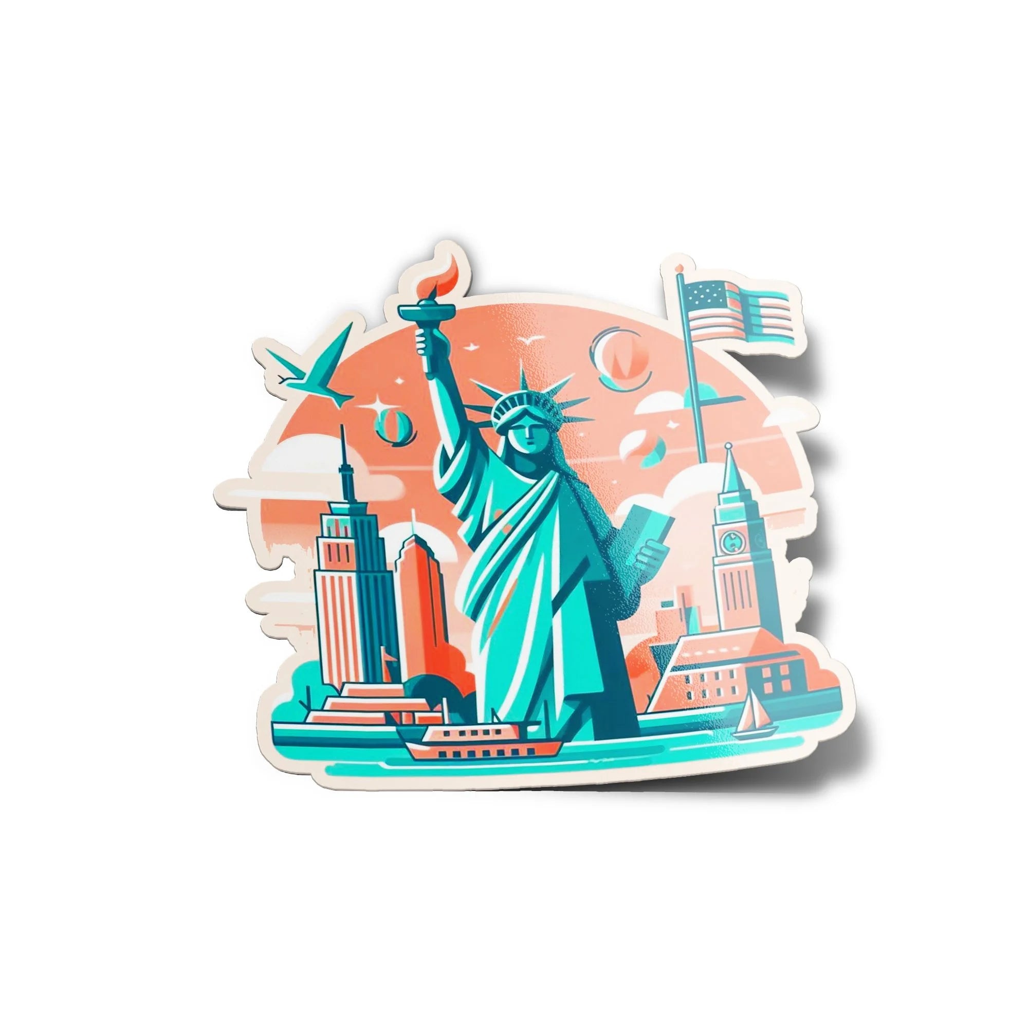 Sticker Vinyle New York Vintage – Résistant Eau/UV – Idéal pour les Amoureux de la Ville
