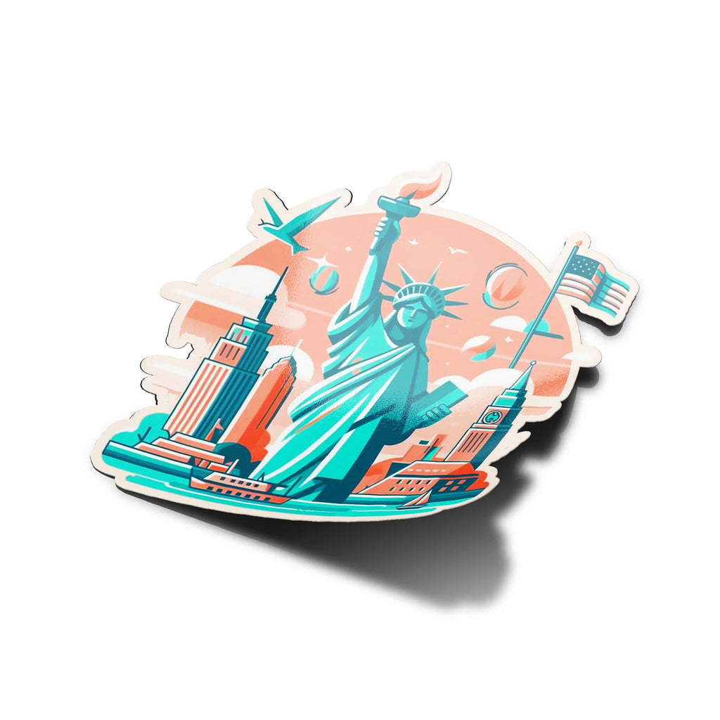 Sticker Vinyle New York Vintage – Résistant Eau/UV – Idéal pour les Amoureux de la Ville