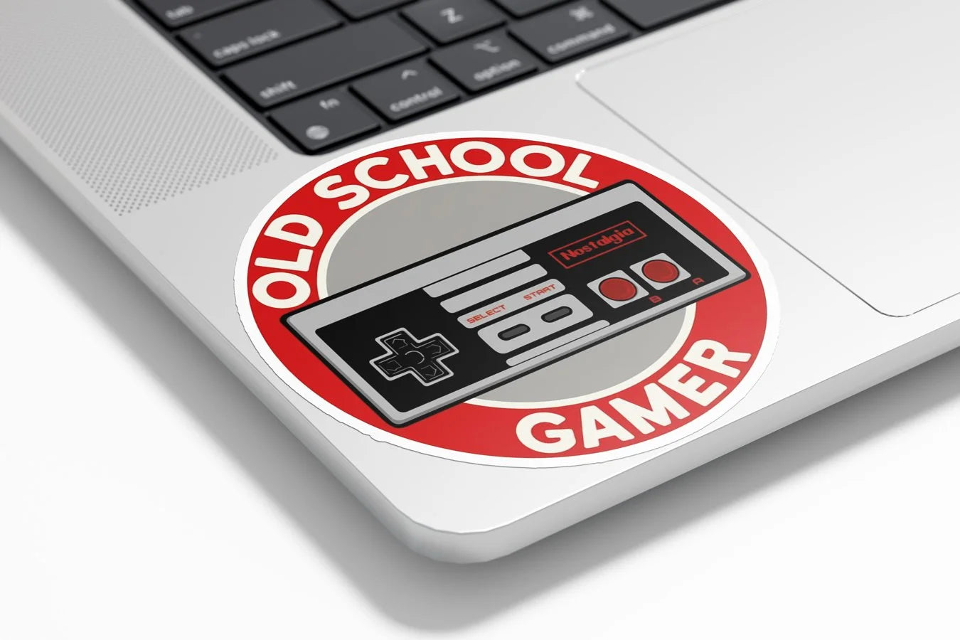 Sticker Old School Gamer – Autocollant vinyle rétro gaming avec manette vintage, résistant à l’eau et aux UV