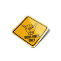 Sticker Vinyle - Panneau Attention Good Vibes Only - Signe Surf - Autocollant Résistant Eau & UV
