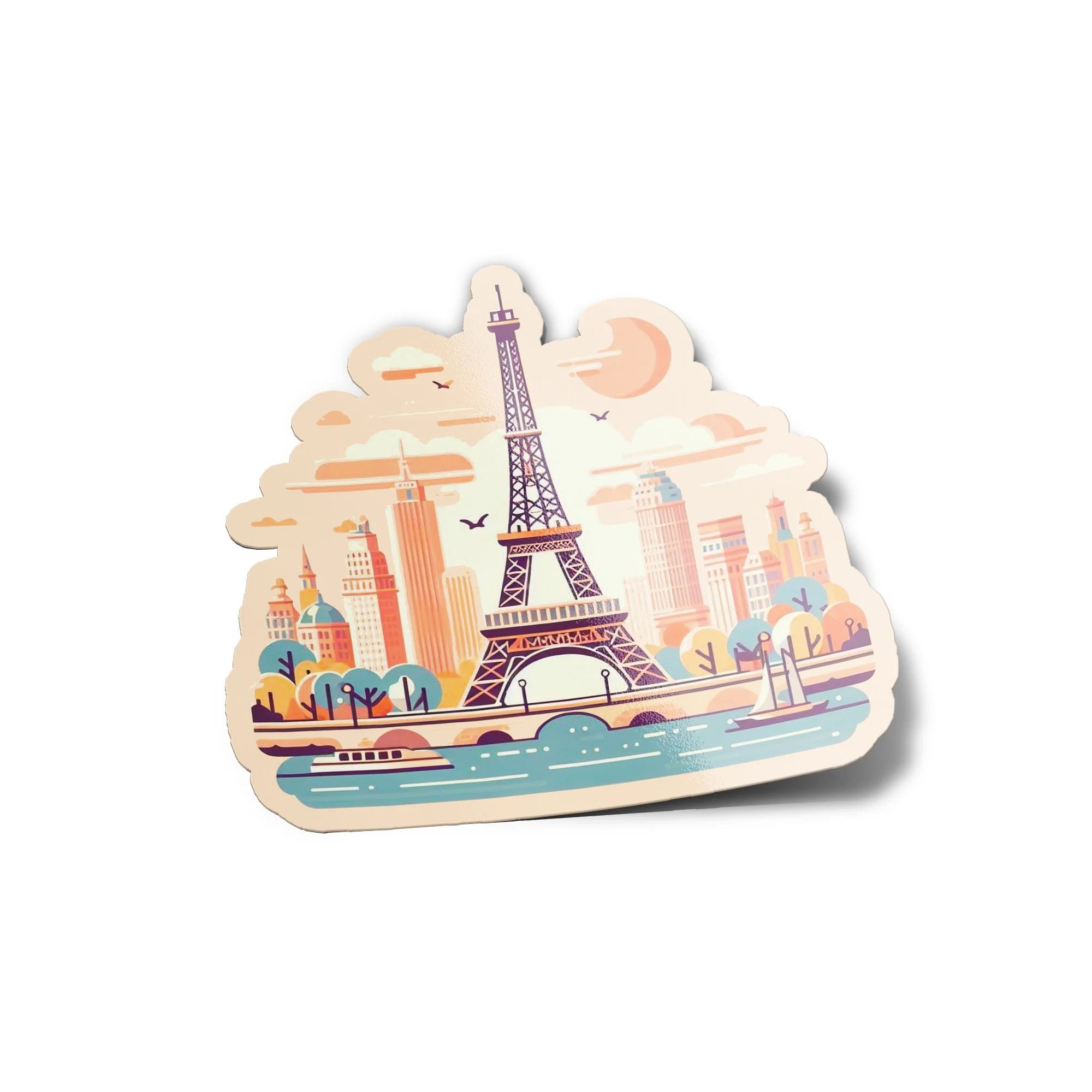 Sticker Vinyle Scène Parisienne Vintage – Résistant Eau/UV – Idéal pour les Amoureux de la Ville de Paris