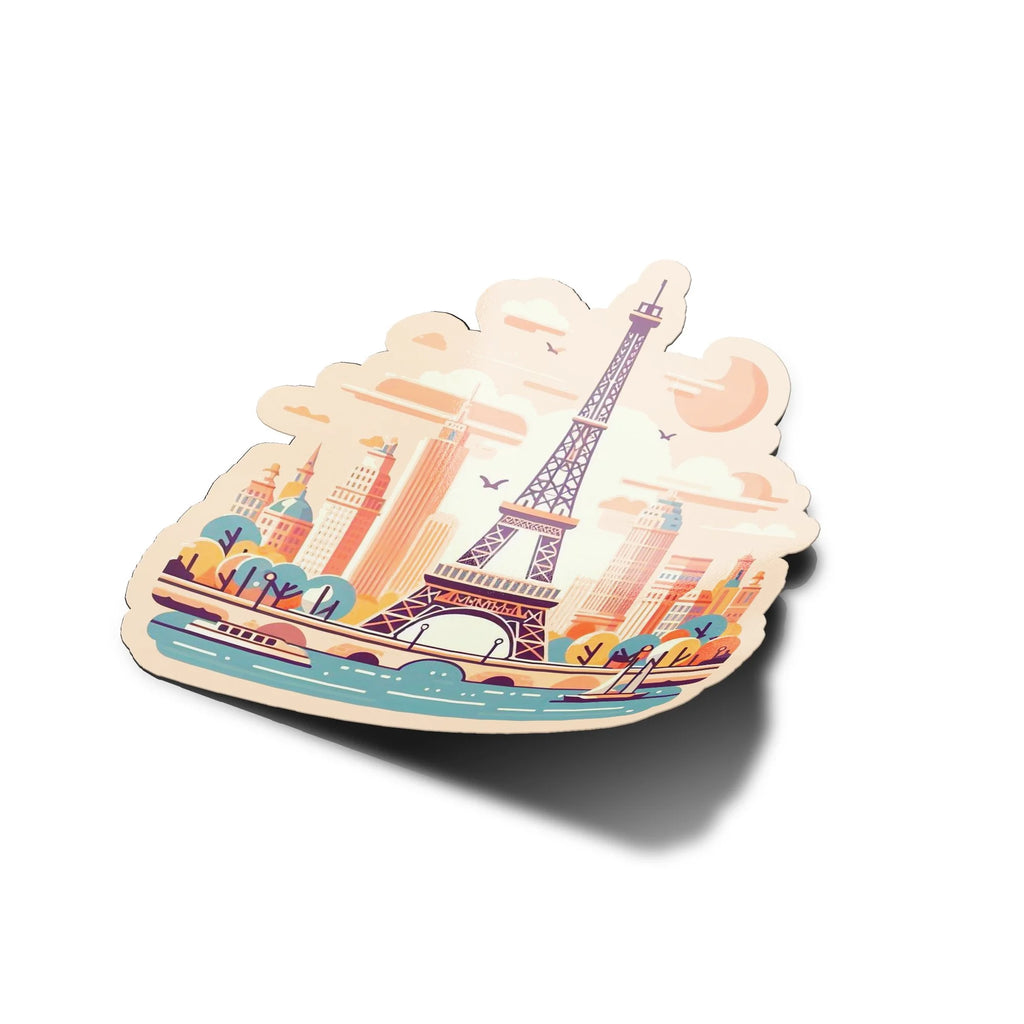 Sticker Vinyle Scène Parisienne Vintage – Résistant Eau/UV – Idéal pour les Amoureux de la Ville de Paris
