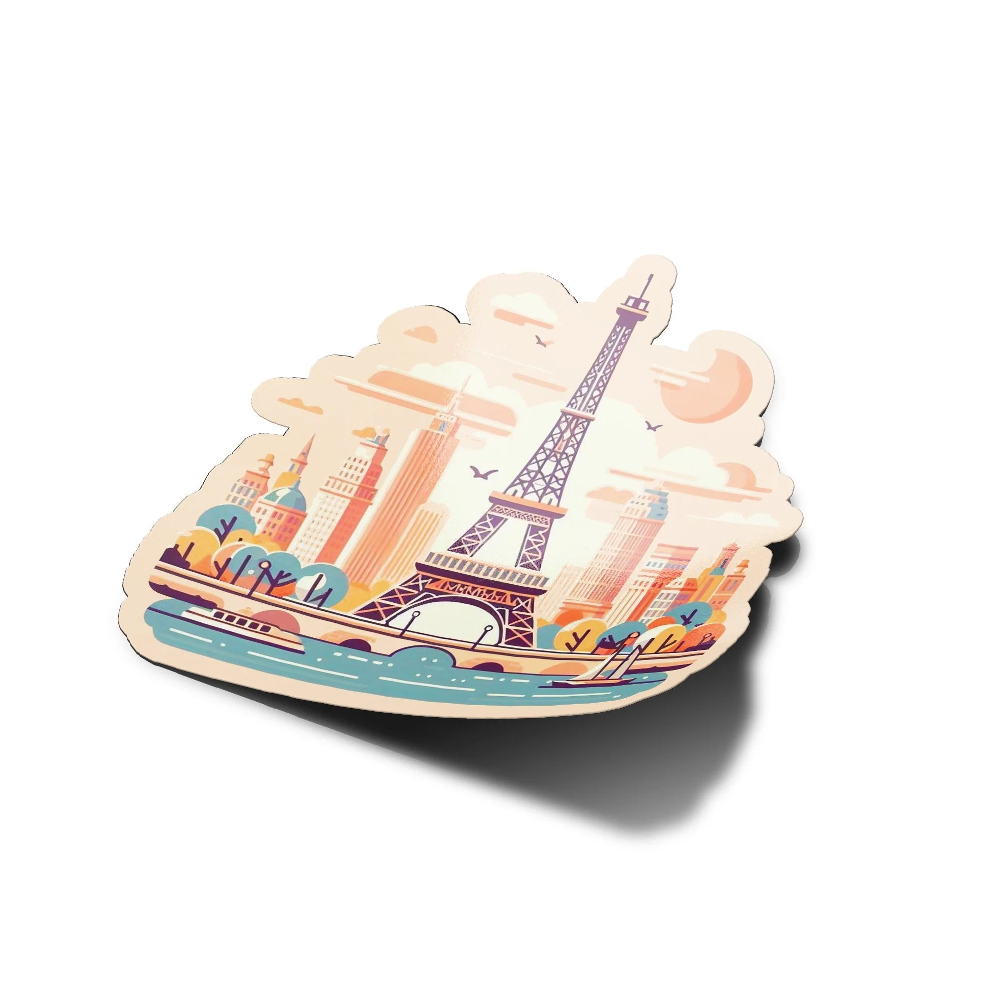 Sticker Vinyle Scène Parisienne Vintage – Résistant Eau/UV – Idéal pour les Amoureux de la Ville de Paris