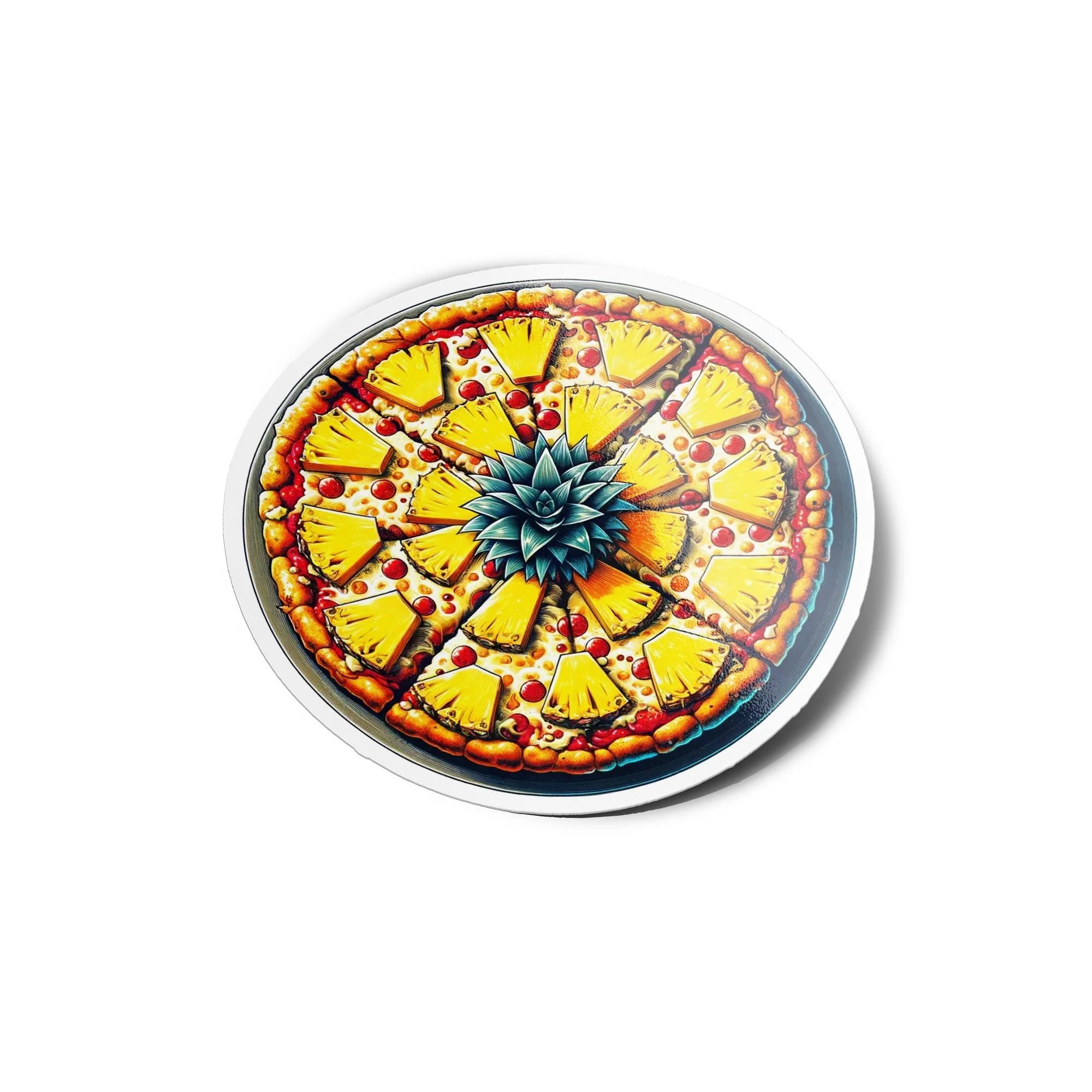 Sticker Vinyle Pizza à l'Ananas - Fun Inspiration Japonaise, Déco Cuisine Unique, Résiste Eau & UV