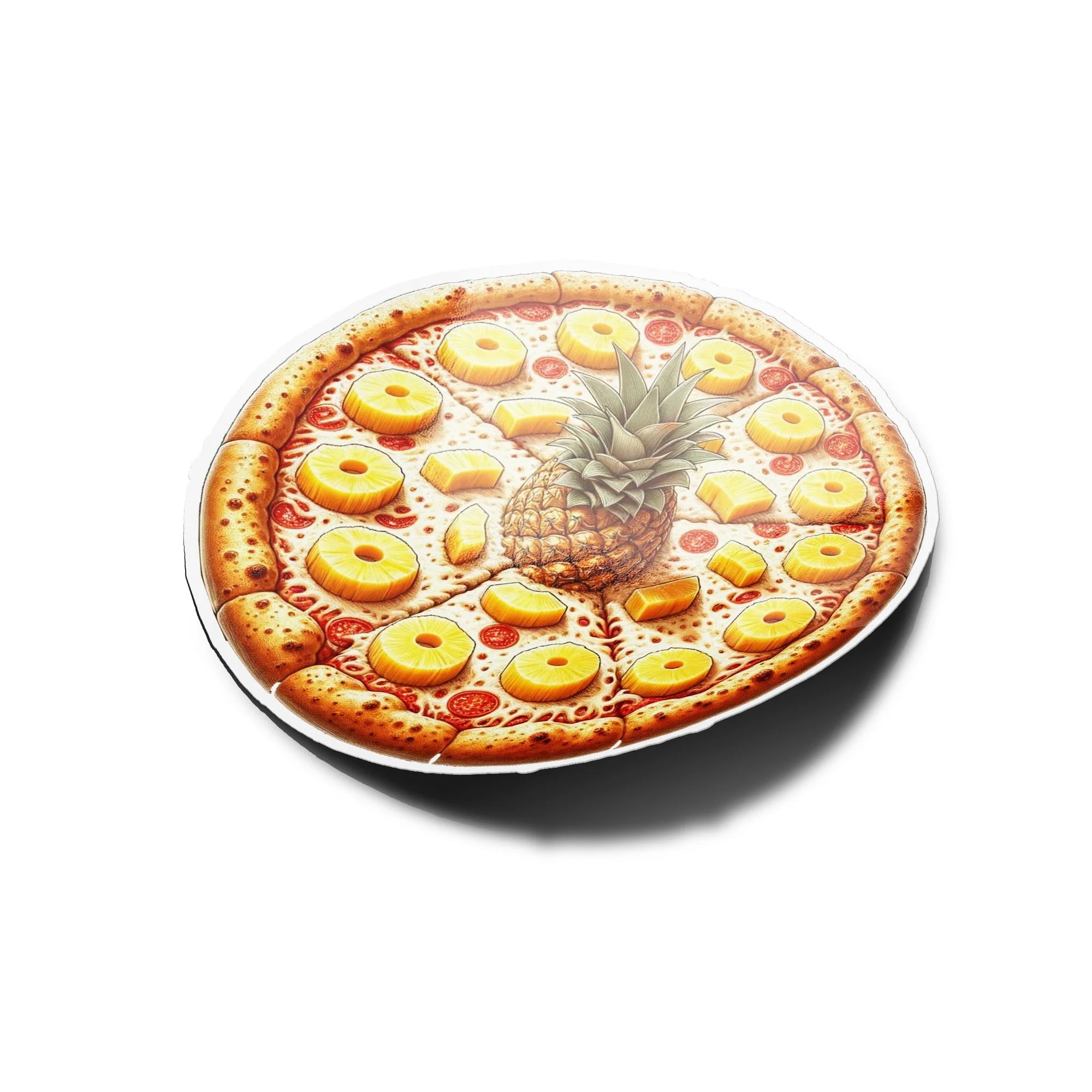 Sticker Vinyle Pizza Ananas - Fun Inspiration Japonaise, Déco Cuisine Unique, Résiste Eau & UV